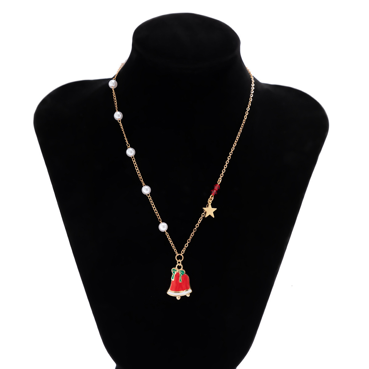 designer Woman Jewelry creative minimalist snowman Christmas tree pendant necklace, versatile imitation pearl, starry moon, elk fashion