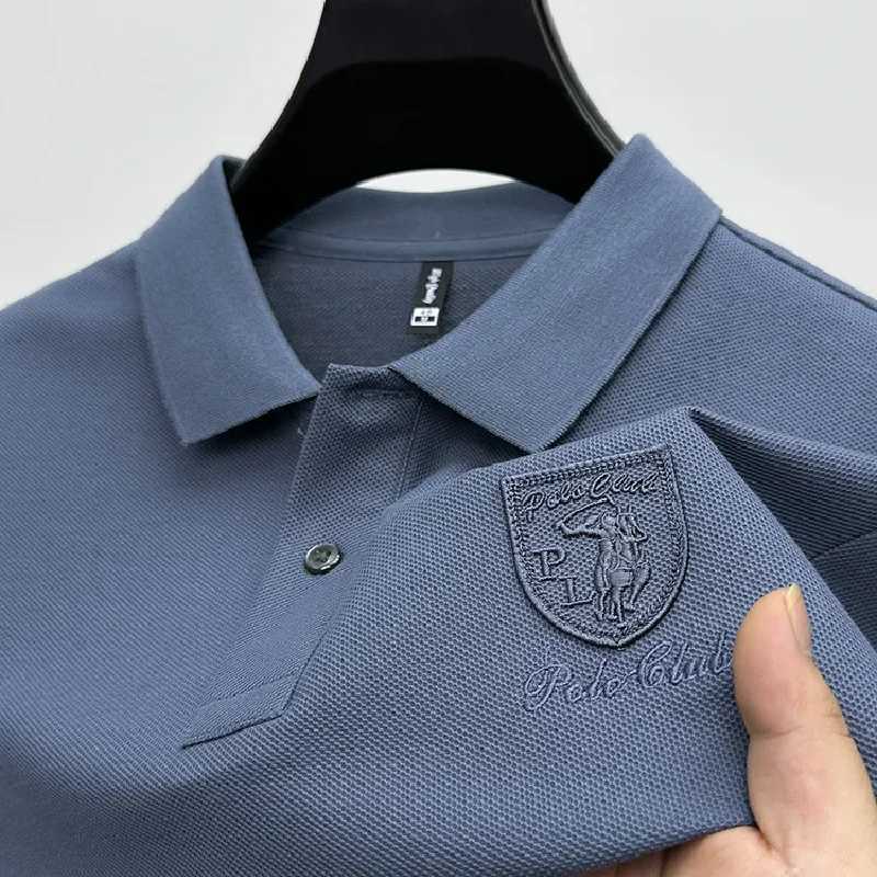 Light Luxury brand lapel mens short sleeved high-quality summer clothing fashionable shield embroidery mens T-shirt fashionable polo shirt X250213