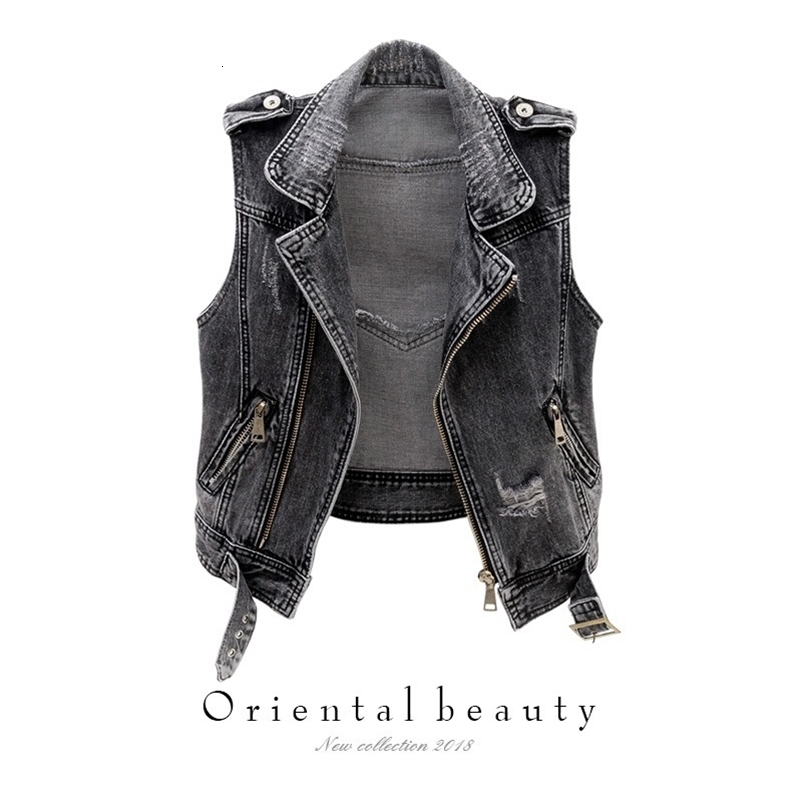 Spring-Summer Women Jeans Jacket Short Vest Outerwear Korea Slim Sleeveless Denim Jacket Casual Female Waistcoats 250122