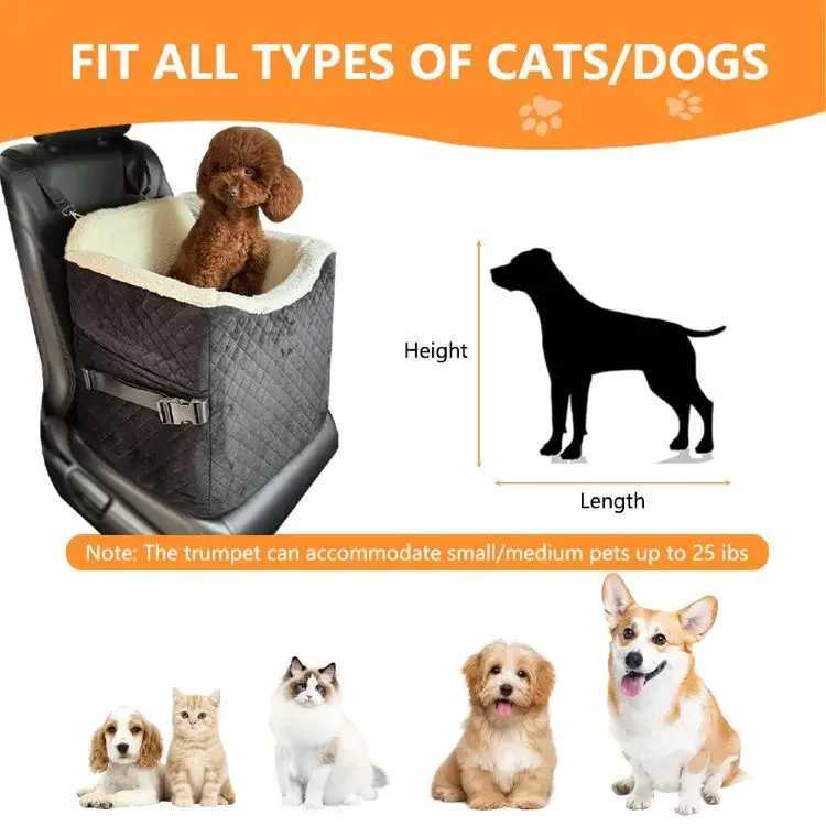 Dog Car Seat Covers Hot sale traveling Console Pet car Seat Dog Cat Booster Seat Safety Tethers cat Carrier H250211