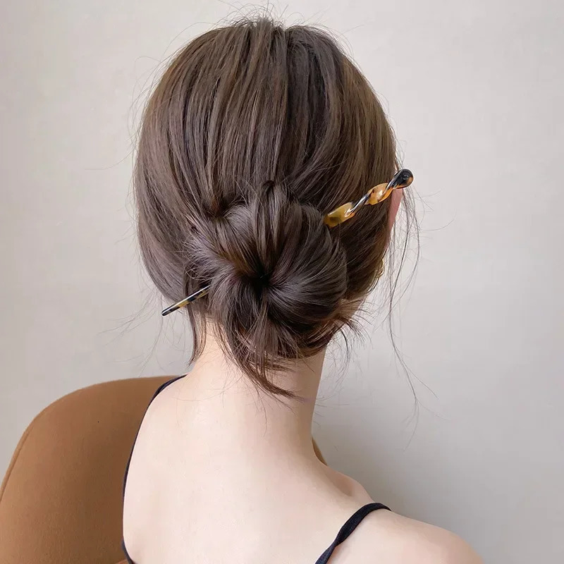 Chinese Style Hair Stick Resin Womens Retro Hanfu Headwear Marble Patterned Hairpin Accessories 250117