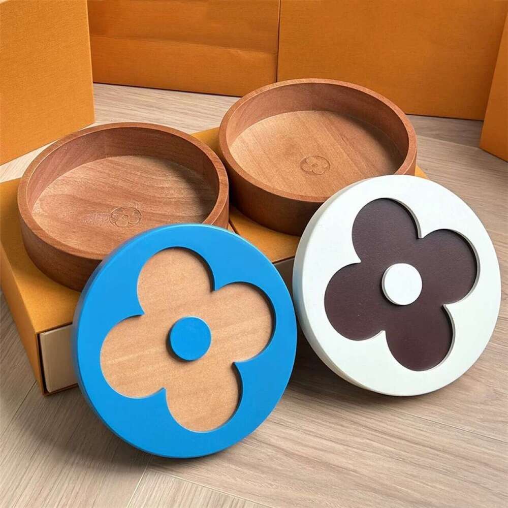 Light high-end solid wood circular box, jewelry, entrance key, change storage tray, decorative ornaments, gift giving