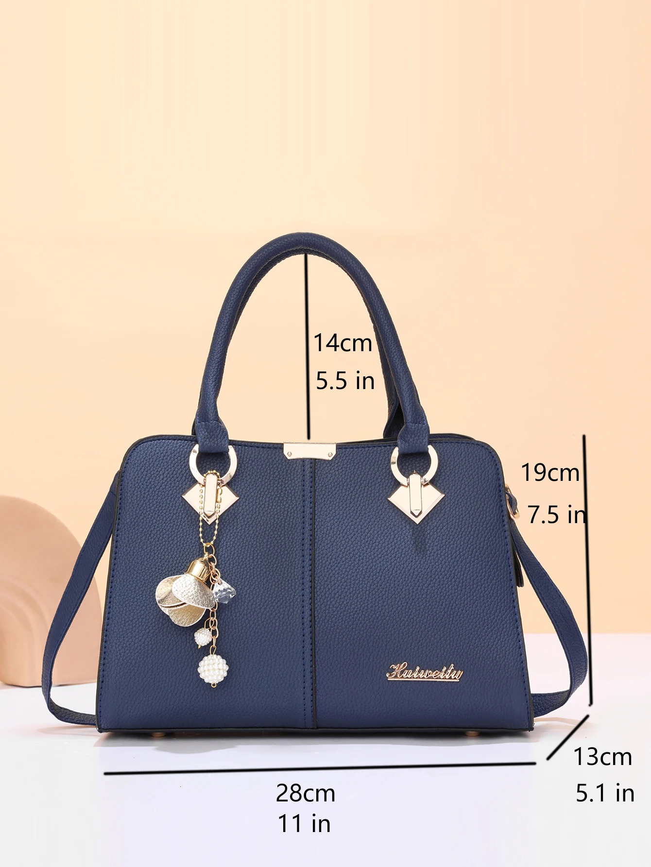 1pc Stylish Large Capacity Tote Handbag - Durable PU Leather Casual Chic Versatile Shoulder Crossbody Bag 250207