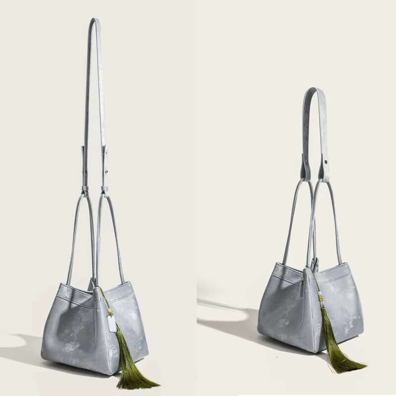 Custom Name Initials Genuine Leather Mini Bucket Bags For Women Designer Handbag And Purses 2025 New In Underarm Shoulder