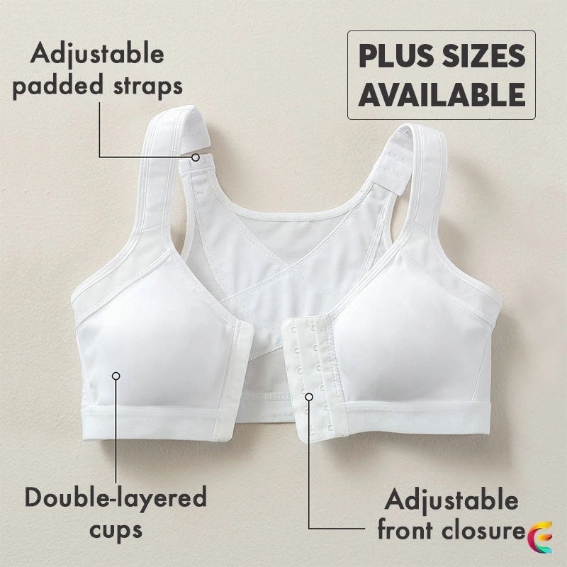 Womens 18 Hour Frontclose Wireless Bra Front Clre Posture Full Coverage Back Adjustable Support Everyday Comfy Unpadded 250122