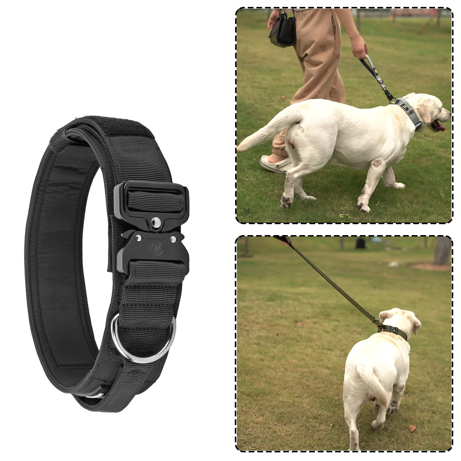 2inch Tactical Dog Collar Soft Padding Handle Metal Buckle Quick Release Nylon Durable Comfortable Big Large Dog Collar 250213