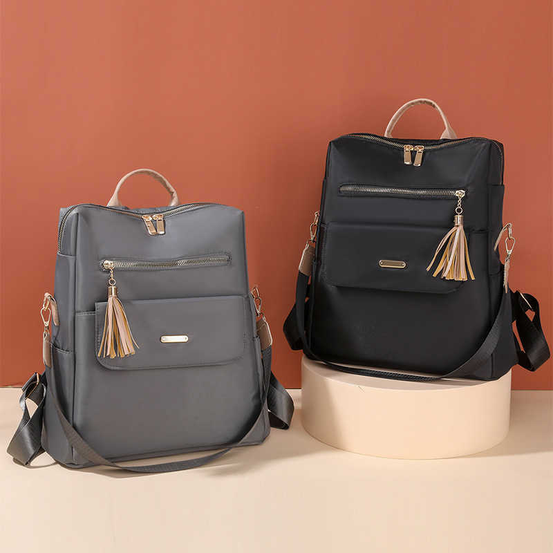 Oxford Cloth Womens Backpack New Large Capacity Backpack Dual Use Single Shoulder Womens Bag Leisure Backpack