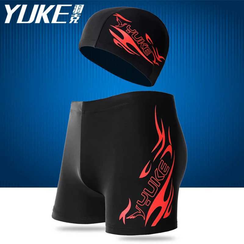 40-100KG Men Print Cap Swimwear Comfort Adult Dry Quick Swimsuit Swimming Goggles Cap Set Men Swimwear Mens Swim Shorts 2022 X250213