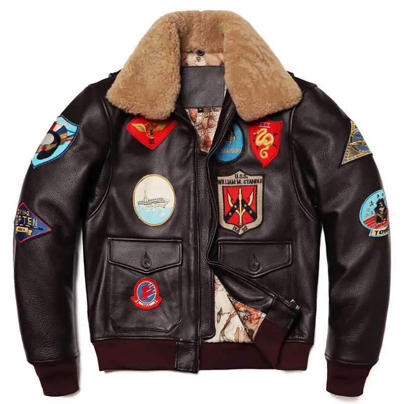 Military Clothing G1 Flight Jacket Thickening Quilted100% Cowhide Leather Jackets Men Coat Winter Overcoat M212 Dropshipping X250213