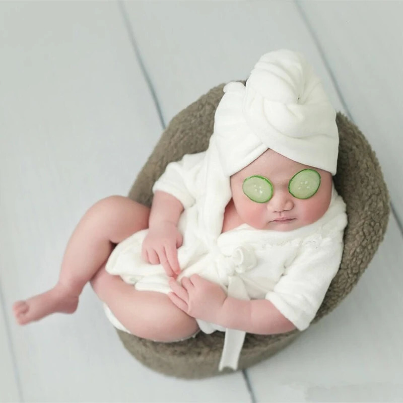 Baby Bathrobes Bath Towel Solid Color Warm Suit born Pography Outfits for Po Shoot Accessories 250208