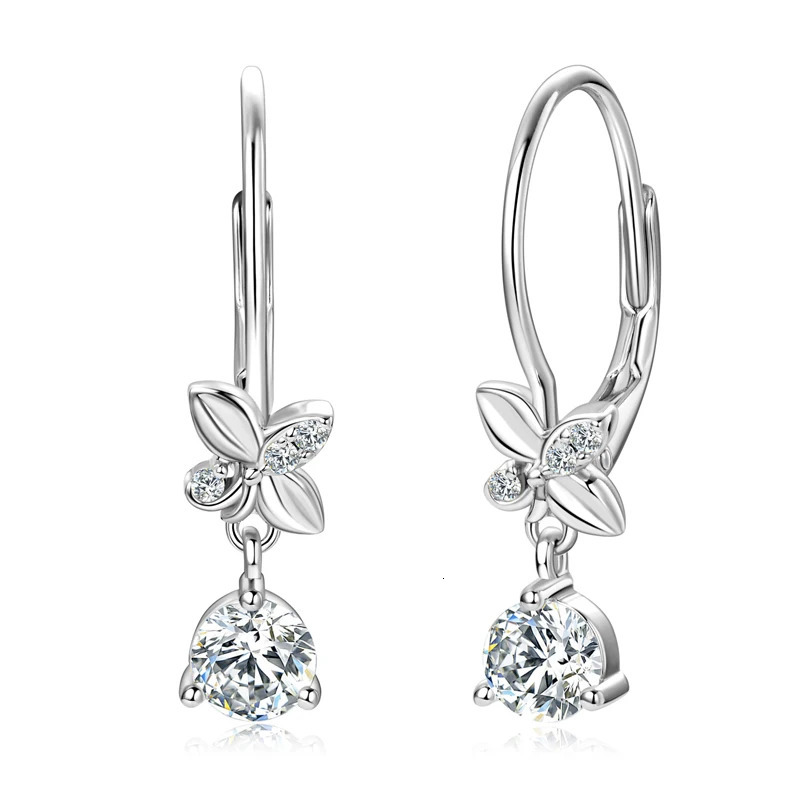 Lny Brinco Prata 925 sterling silver pendant earrings suitable for women girls flower pendant earrings wedding jewelry gifts 250109