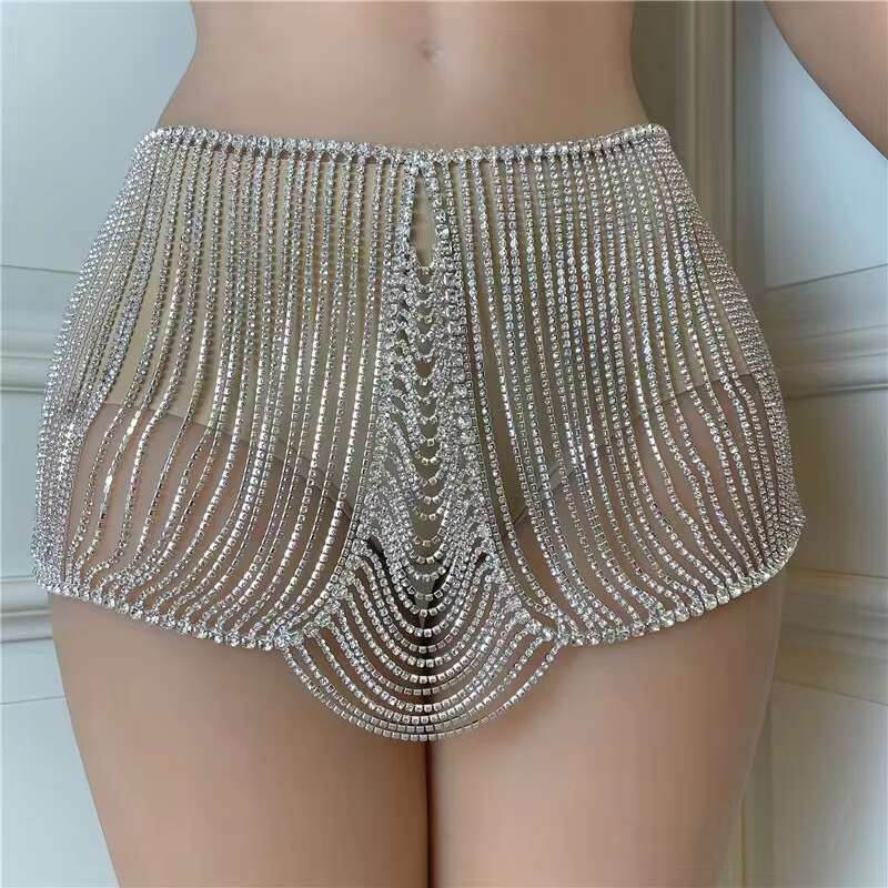 Body Full Rhie Sexy Bra Top Ladies Night Club Party Sparkg Crystal Chest Chain Fine Jewelry Accessories