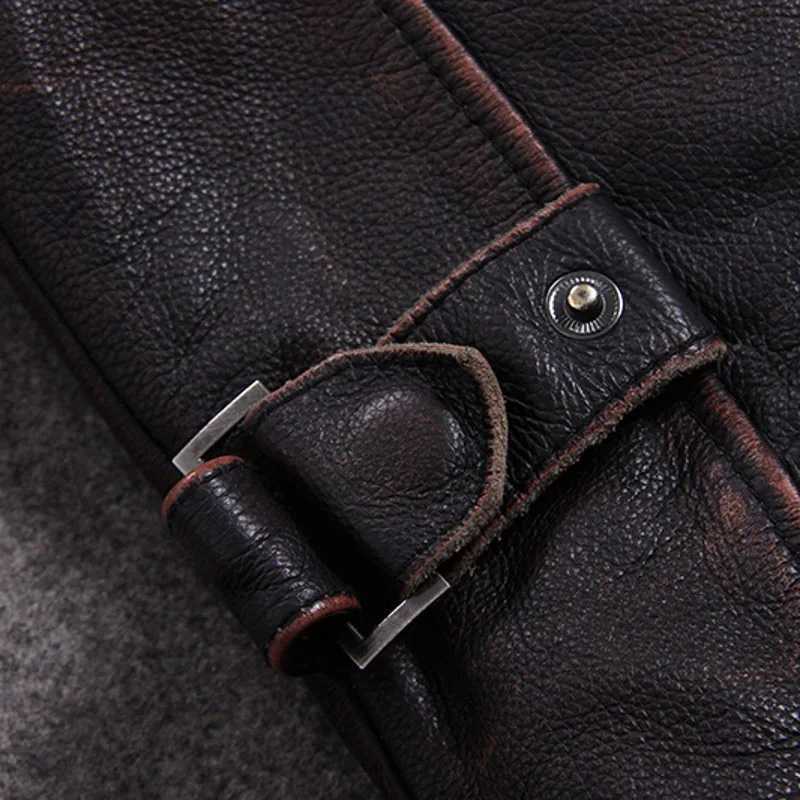 Retro reddish brown mens casual style leather jacket 5XL leather coat autumn leather jacket X250213