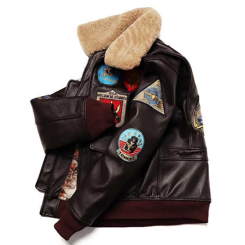Military Clothing G1 Flight Jacket Thickening Quilted100% Cowhide Leather Jackets Men Coat Winter Overcoat M212 Dropshipping X250213
