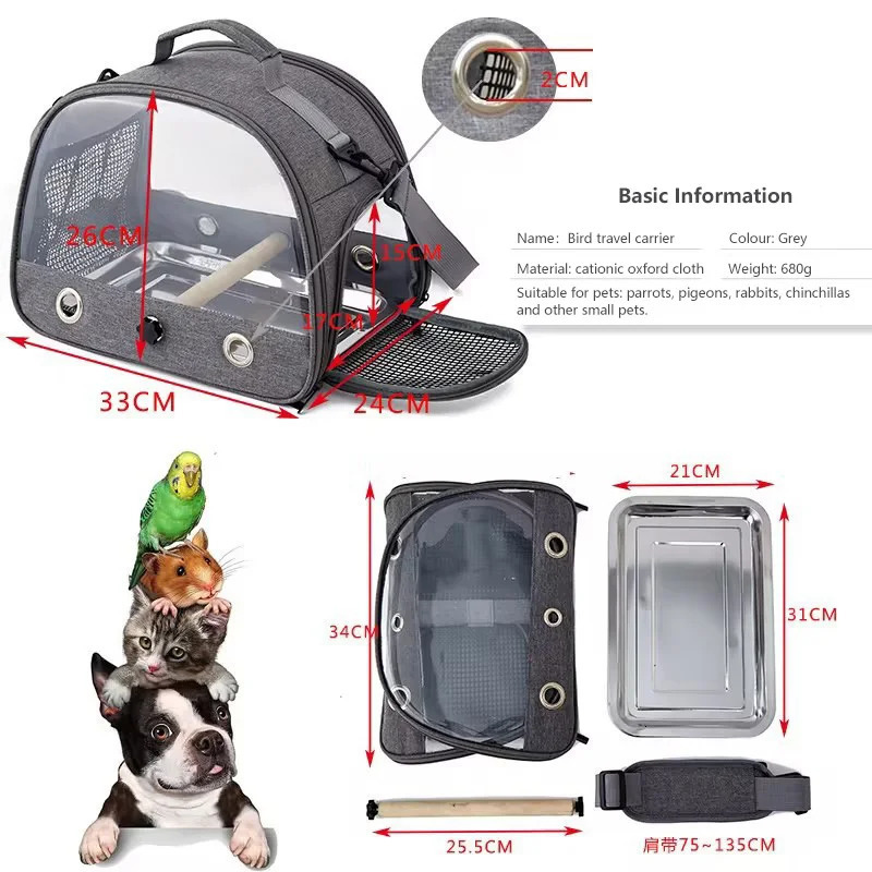 Portable Transport Bird Travel Foldable Birdcage Bird Bag for Going Out Small Pet Multi-functional Bird bag Outdoor 250206
