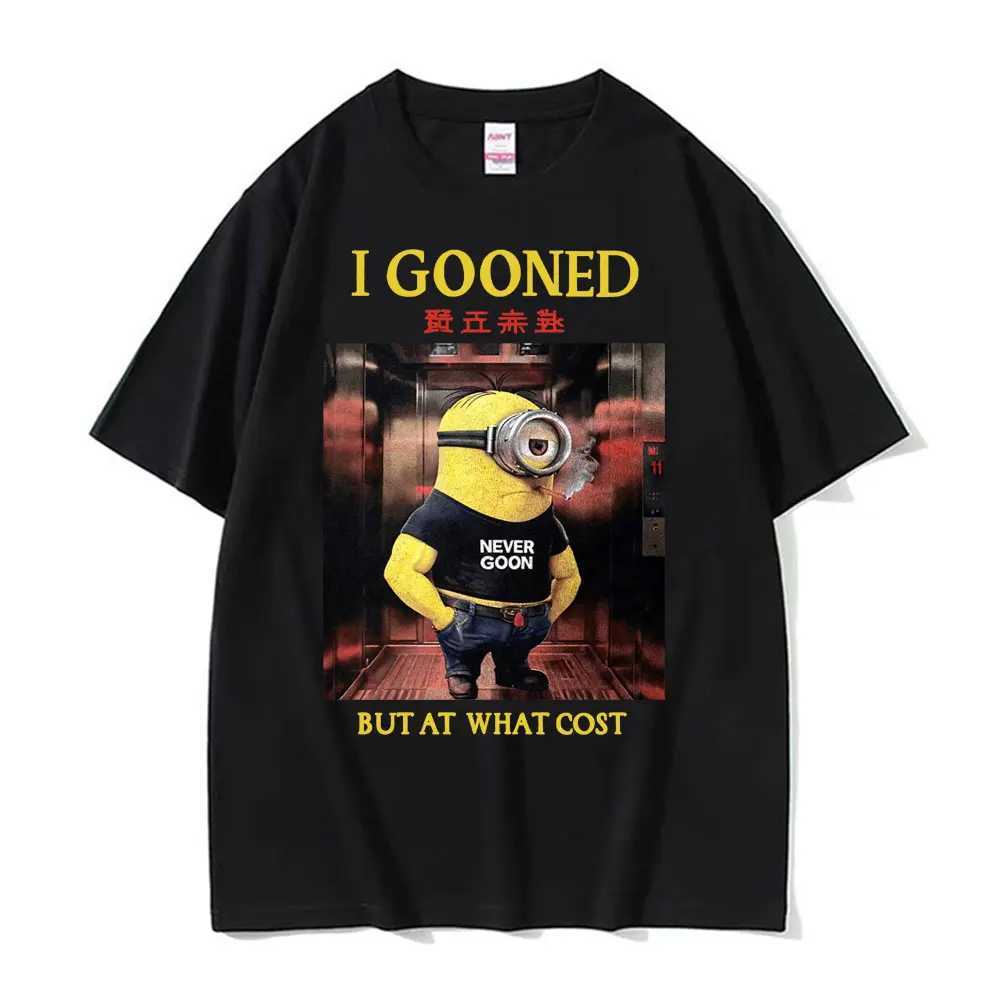 I Gooned But At What Cost Funny Meme T-shirts Casual Cotton Short Slve T-shirt Men Women Oversized Japanese Strtwear T Shirt X250213