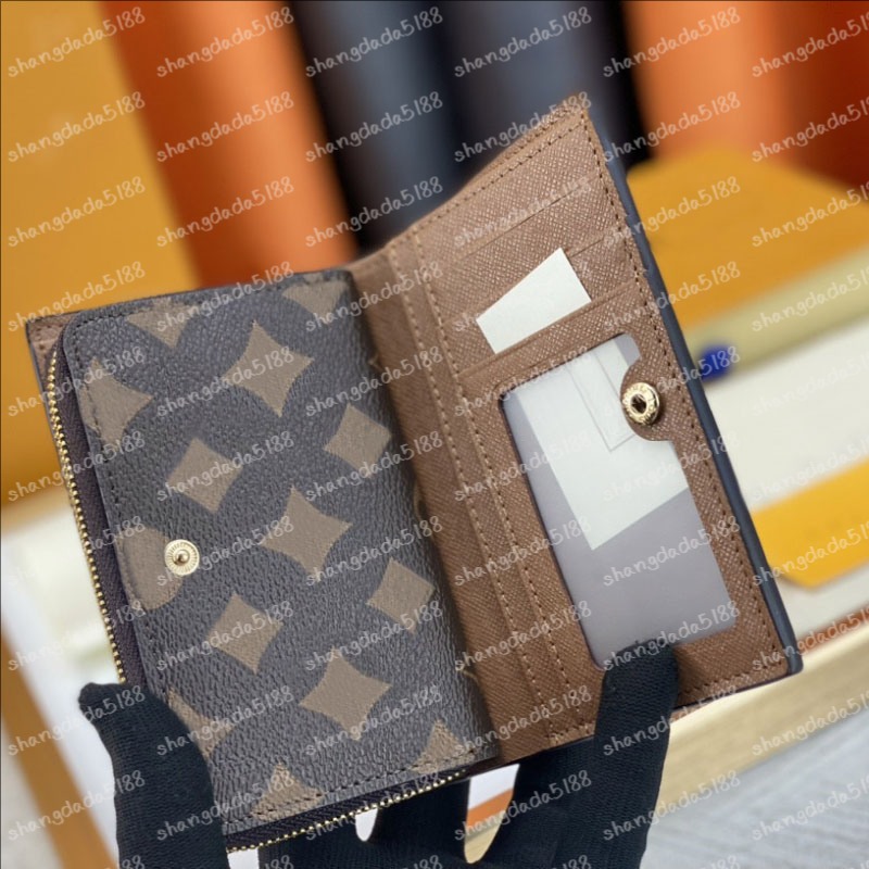 10A designer wallet Brown flower rosalie victorine wallet Women coin purse card holder keychain Man Designer purses Key CardHolder small wallets travel Clutch