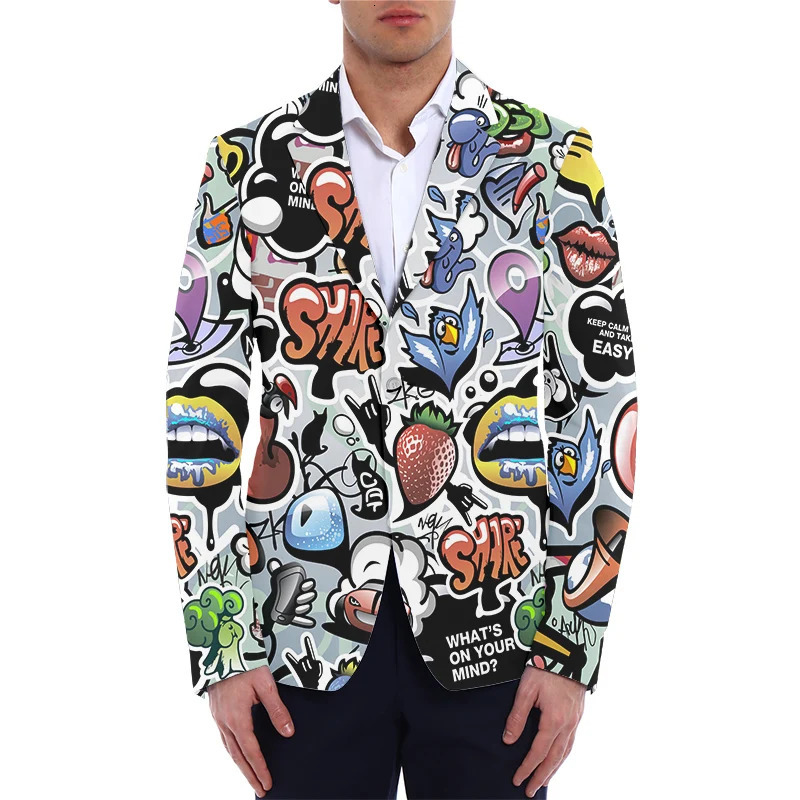 Customized Wholesale Mens Blazers Fashion Suit DIY Your Coat Casual Slim Fit Blazer 3D Print Jacket Men Drop 250210