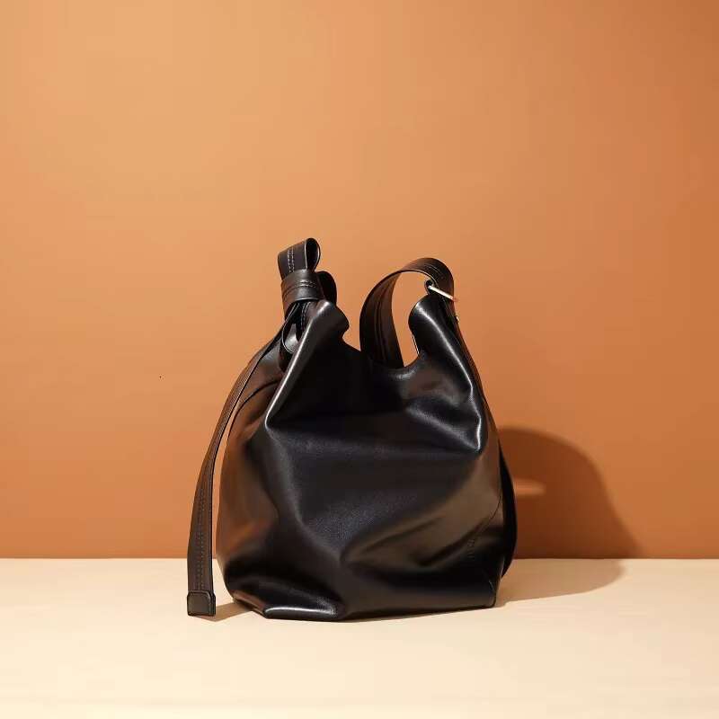2025 New Soft Genuine Leather Bucket Tote Bag Shoulder Bags Daily Using Bolsa Crossbady Bolsas Advanced Sense Bolsos Mujer