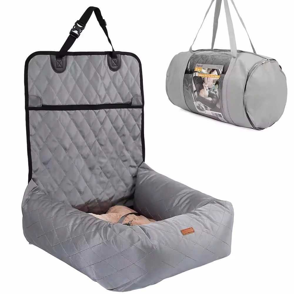 Dog Car Seat Covers 2 in 1 Pet Dog Carrier Folding Pet Car Seat Pad Safe Carry House Puppy Bag Car Travel Accessories Waterproof Dog Seat Bag Basket H