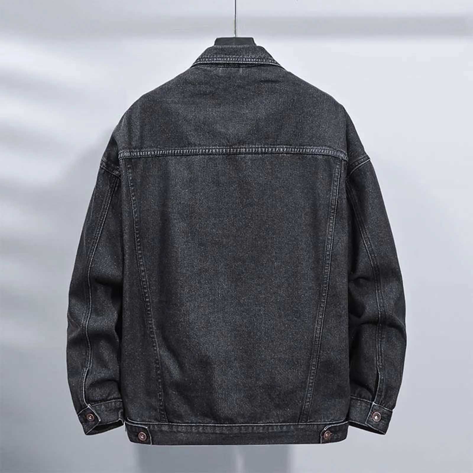 Blue Denim Jacket Mens Casual Retro Jeans Jacket Korean Style Turndown Collar Jeans Coat Fashion Leisure Streetwear Punk Simple X250213