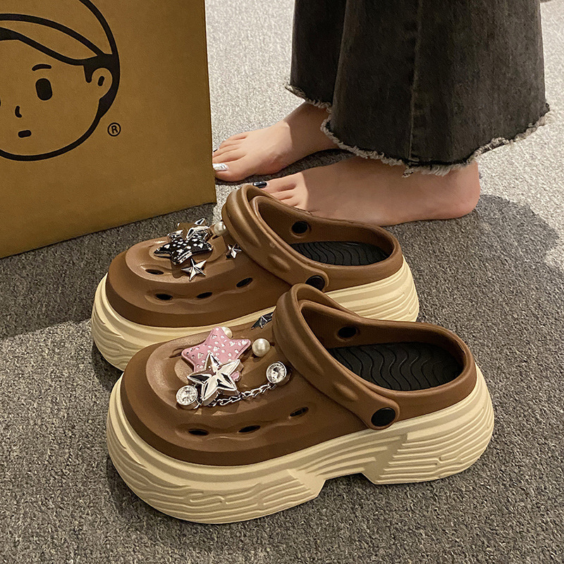 2025 new hot free shipping designer slippers for womens black khaki green white New Thick Bottom Baotou EVA Slippers