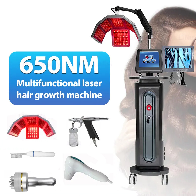 5 in 1 650nm Low Level Laser Treatment Diode Laser Hair Growth Anti-hair Loss LLLT Scalp Energizing for Thickening Hair Scalp Health Analysis Machine