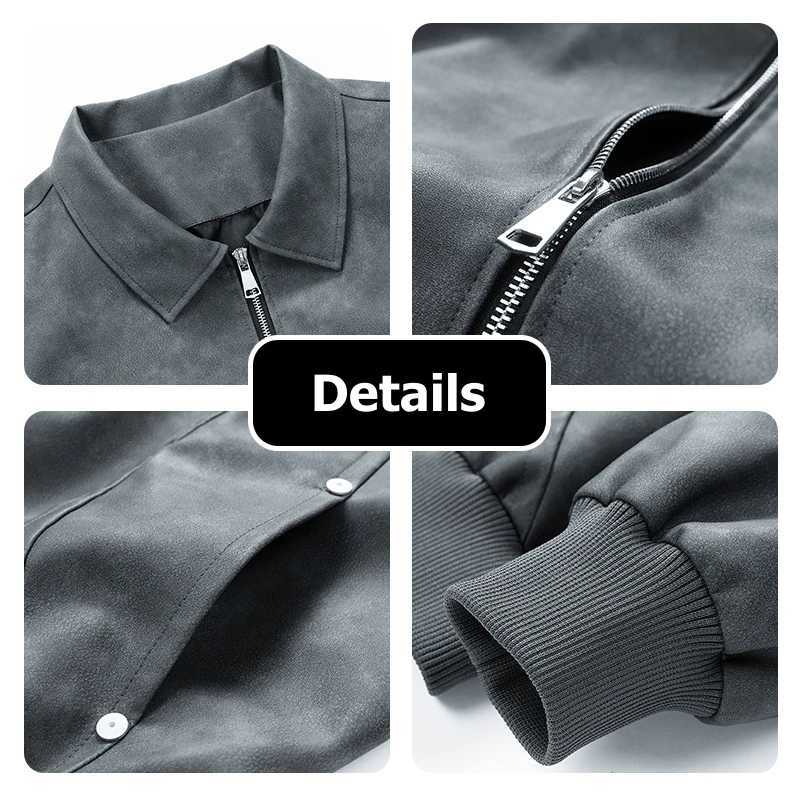 Mens suede jacket Coats windproof baseball large size 6XL 7XL 8XL Plus size black bomber motorcycle camping casual thin soft shell X250213