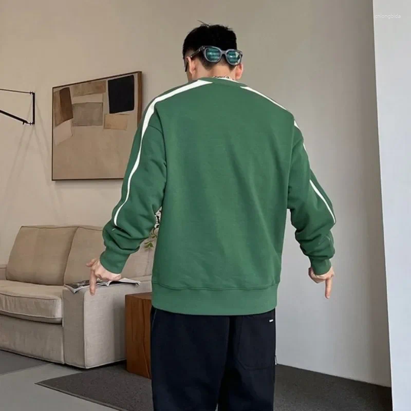 Men's Fashion Hoodies Oversized Crewneck Sweatshirt - Vintage Mens Sweatshirts Pullover, Warm 90s Style, Casual Autumn Wear