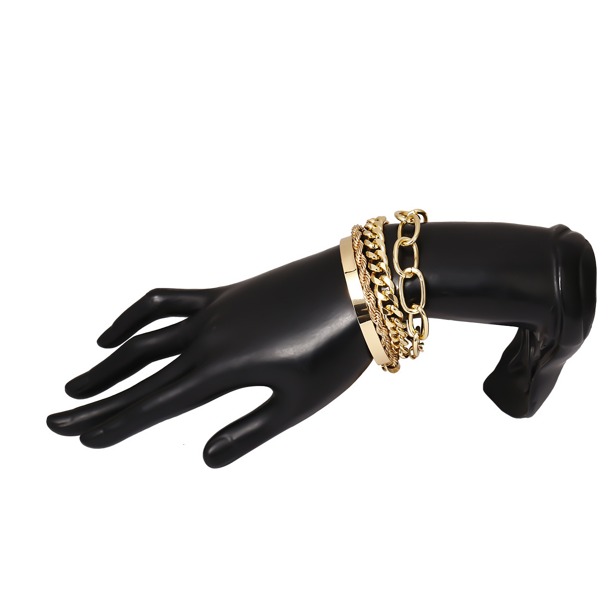 Woman Jewelry smooth C-shaped mixed Fried Dough Twists simple thread exaggerated O-shaped chain fashion bracelet