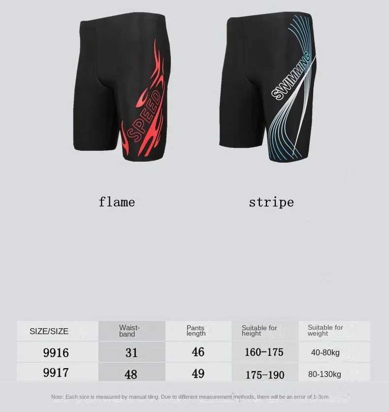 Five-point Swimsuits Hot Spring High-elastic Quick-drying Mens Long Swimming Trunks Z260313