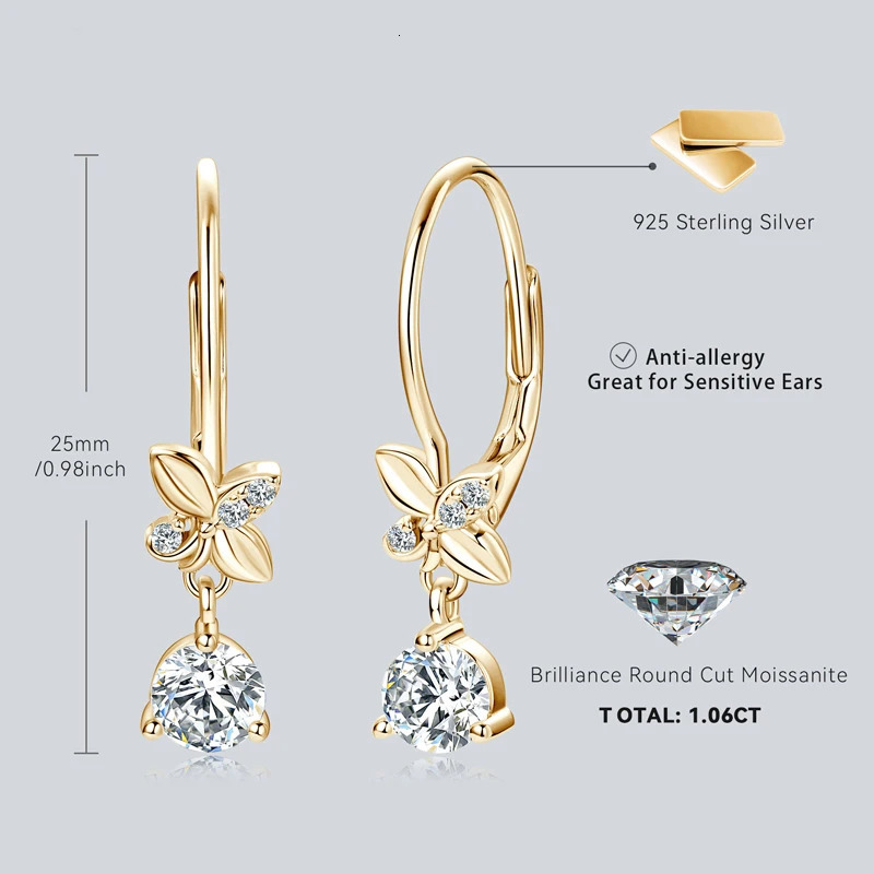 Lny Brinco Prata 925 sterling silver pendant earrings suitable for women girls flower pendant earrings wedding jewelry gifts 250109