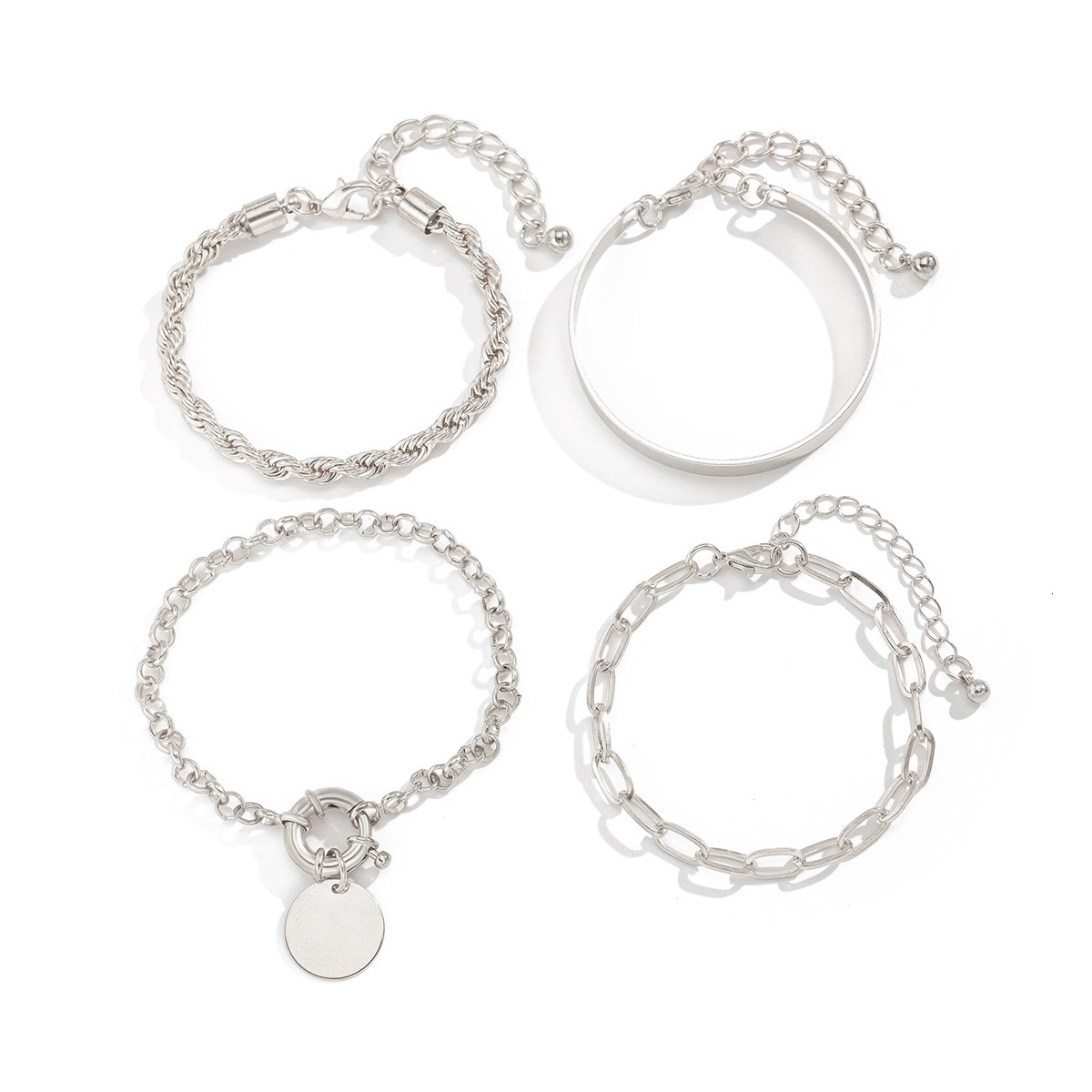 designer Personalized metallic round Bracelet set with layered style irregular bracelet, and fashion versatile