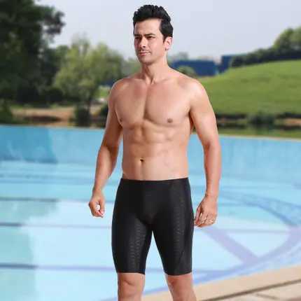 Mens Skin Water Repellent Professional Competitive Swimming Trunks Brand Soild Jammer Swimsuit Pant Racing Briefs L-5XL Z260313