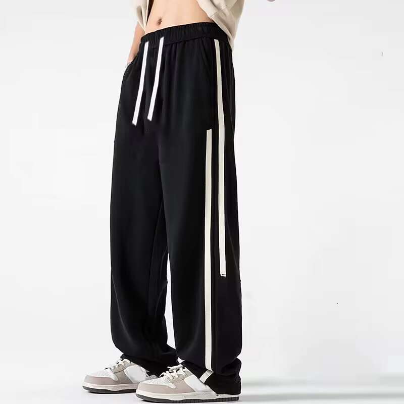 Men's Clothing New American Retro High Street Niche Graffiti Printed Casual Men And Women Design Pocket Lovers Straight Leg Pants