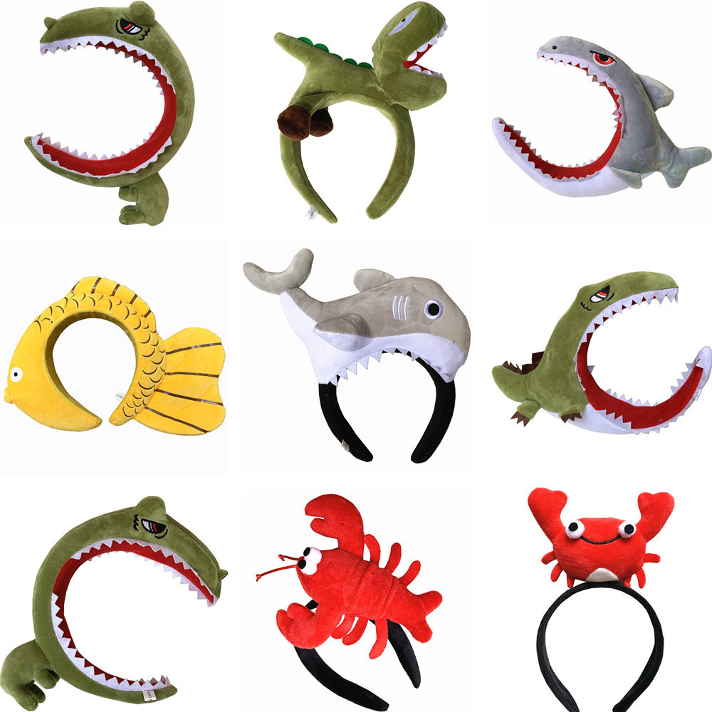 Children's Cute Shark Design Hair Bands - Stylish Animal Print Hair Accessory for Costumes & Shows