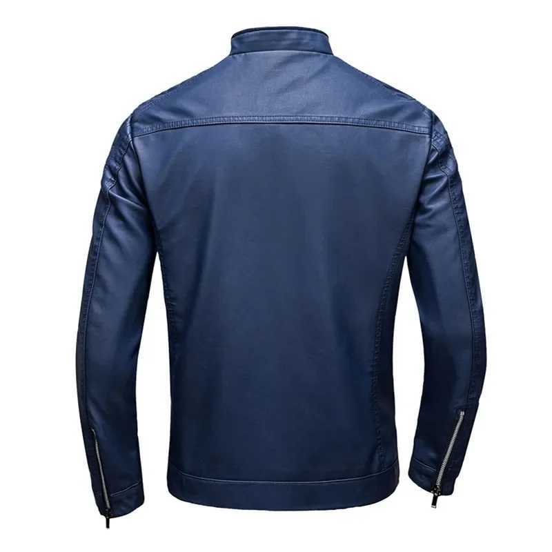 Stand Collar Leather Jacket Mens Fashion Jacket 2024 Casual Mens Leather Jacket Slim Korean Version Handsome Mens Clothing X250213
