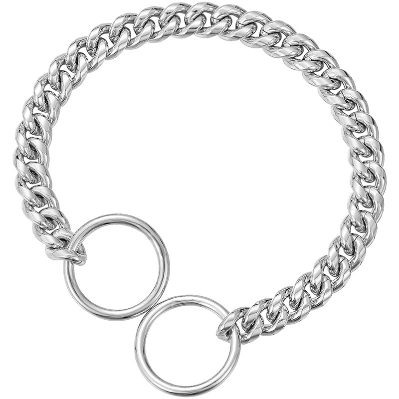 Gold Chain Dog Collar Walking Metal Chain Necklace with Secure Buckle Pet Cuban Style Collar Jewelry Accessories for Small Medium Large Dog Personaliz