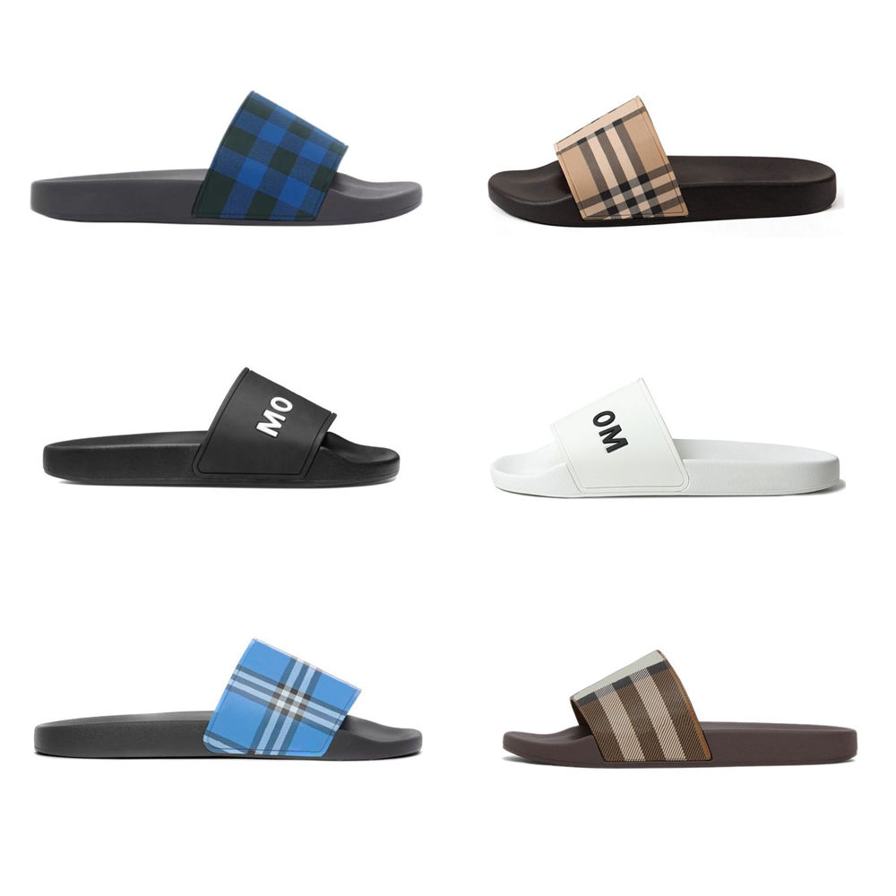 Free Shipping 2025 Vintage Printing Tartan Slipper Sandal Casual Rubber Slide Designer Sliders Summer Outdoors Womens Mens Slides Size 35-45