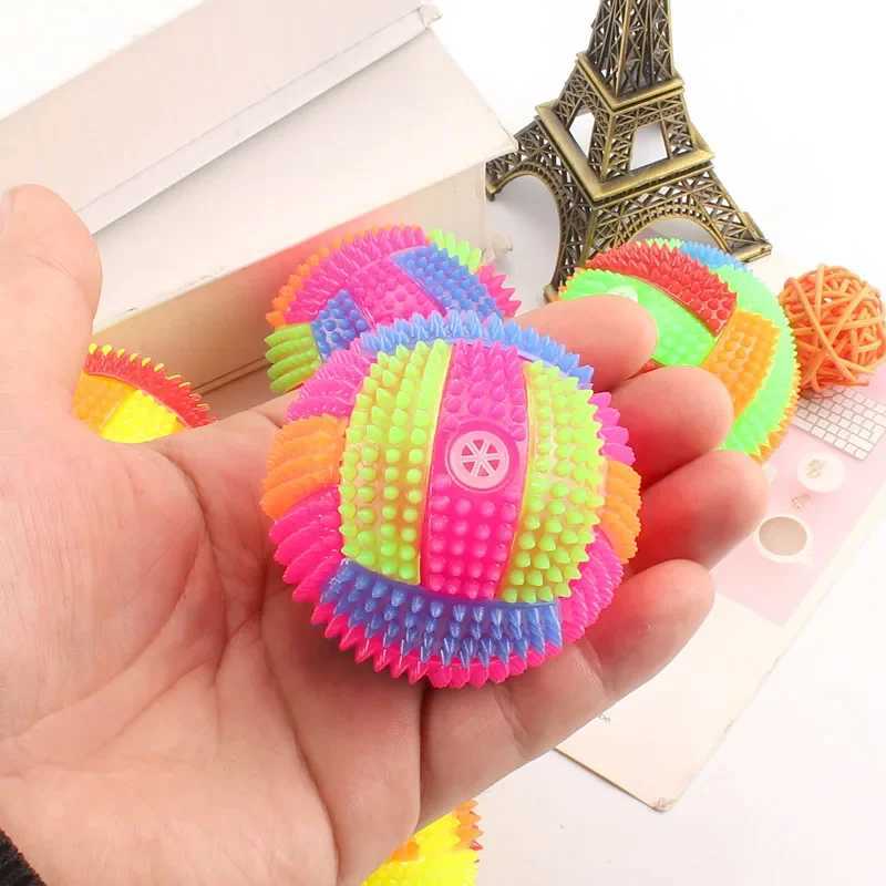 Gloying Ball Dog Toy Led Puppy Bouncy Chew Dog Ball Molar Toy Pet Color Light Ball Interactive Toys For Cats Small Dogs Y250705