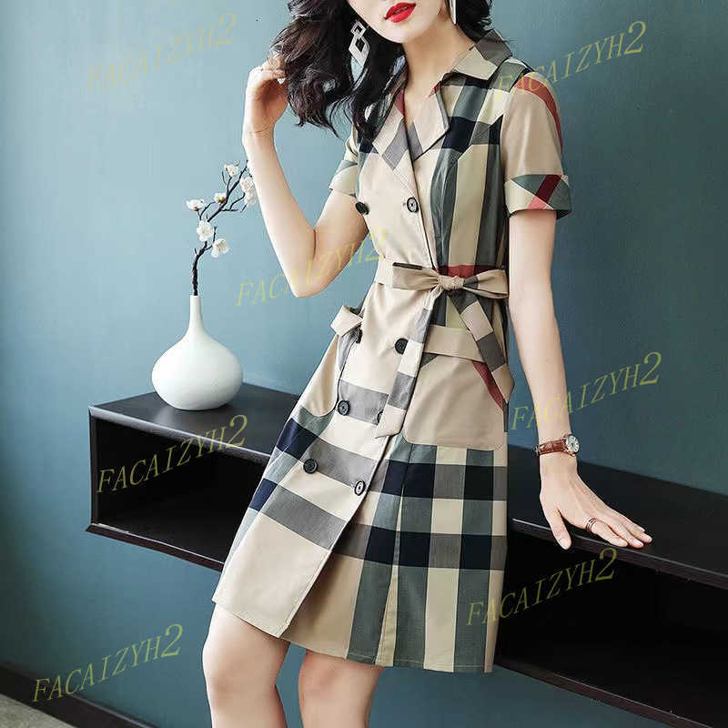 Casual Dresses for woman Designer Dress Summer New Women's Fashion Checkered Shirt Skirt Thin and Loose Long Sleeve Dress Women's