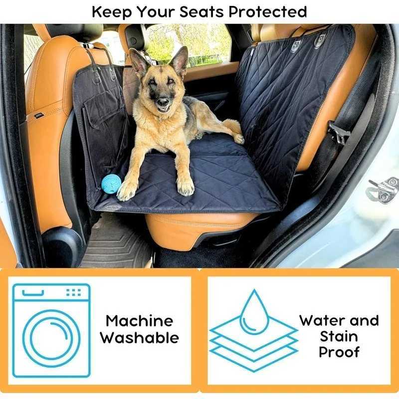 Dog Car Seat Covers Car Seat Cover Waterproof Dog Car Seat Cover with Mesh Window and Storage Pockets Dogs Car Backseat Extender SUV Car Travel Bed H2