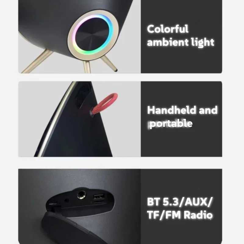 New Design UFO BT5.3 Speaker 80W Home Theater FM LED Light Outdoor Subwoofer Clear Sound Wireless Caixa De Som Speaker Z250213
