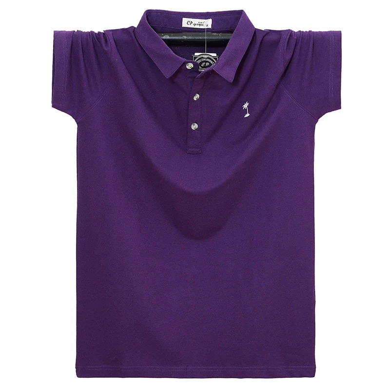 Summer Cotton Polo Shirt Men Simple Short Sleeve Tops Breathable Business Embroidery Polos Mens Casual Tshirt 6XL 250115