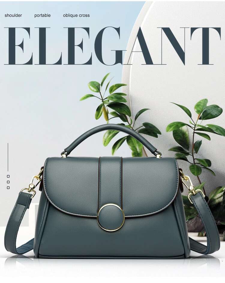2025 New Women Light Concise Comfortable Texture Tote Genuine Leather Material Leisure Female Shoulder Bag