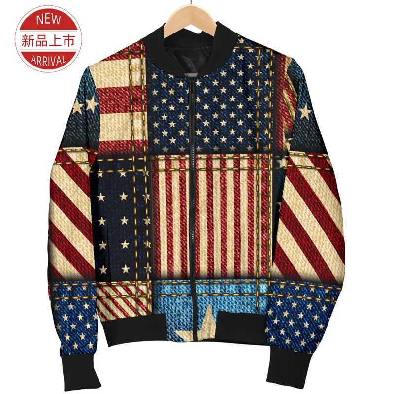 AMERICAN FLAG 3D Printing Jacket American Coat Of Arms Graphic Jackets Women Fashion Cool Streetwear Lapel Clothes Mens Clothing X250213