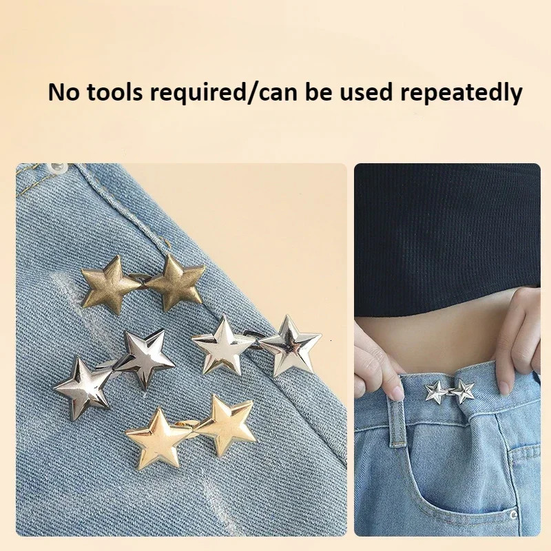 Mental Star Belt Adjustable Seamless Invisible Waistband Buckle Jeans Waist Tightening Tool Fashion Decoration Accessory 250114