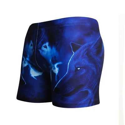 Wolf Print Men Swimwear Swimming Trunks Push Up Bathing Suit Man Diving Swimsuit Briefs Big Size Beach Sport Shorts Z260314
