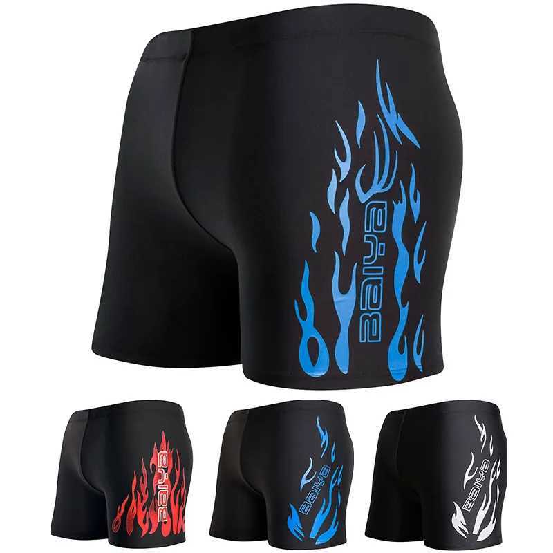 Mens Elastic Swimming Trunks Swimwear Beach Swim Sport Short Briefs Surfing Summer Swimsuit Boxer Shorts Bathing Suit Z260314