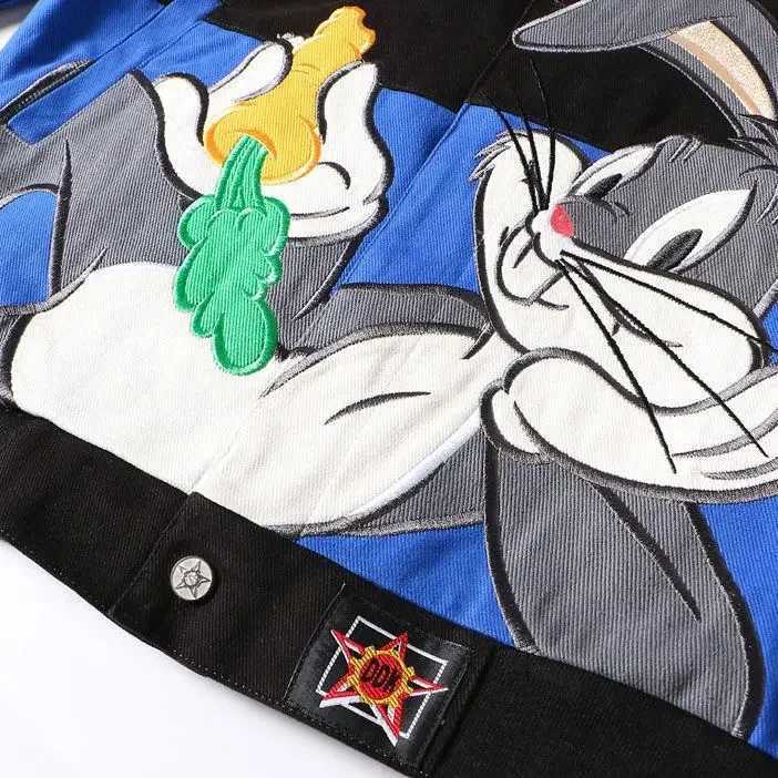 New Autumn Winter Men/women Baseball Jacket Hip Hop Street American Style Loose Outwear Embroidery Bunny Couples Quilted Coat X250213